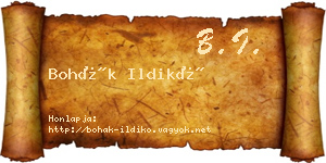 Bohák Ildikó névjegykártya